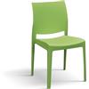PAZZO DESIGN Sedia Alberto, Set Da 4 Sedie, Verde, Polipropilene, Cucina, Sala Da Pranzo, Ufficio, Impilabile - id_2027