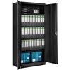 tectake® Armadio Porte Battenti, 180x90x40 cm, con 2 Ante e 5 Ripiani, Mobile con Serratura Chiave, Armadietto Portadocumenti e Faldoni per Ufficio in Metallo, Mobili Ufficio, Archivio - Nero