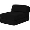 Loft 25 Jumbo Cord pieghevole singolo Futon Z-letto materasso divano | Sleepover Guest Living Room | Sedia morbida e confortevole | Leggero e durevole | Mobili in tessuto di qualità Cord (Nero)