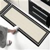 Hixingo Tappeto Cucina in Diatomite, Passatoia Cucina Antiscivolo Lavabile Tappeti da Cucina, d'Arte Astratta Tappeto da Cucina Tappeto da Bagno Tappetino per Doccia (50x120cm,Nero e Grigio)
