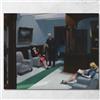 CheQuadro! Hotel Lobby Lobby Dell'Hotel Edward Hopper, eho22 Quadro Stampato su Tela Fine Art, Intelaiato Pronto da Appendere, assemblato a Mano, 40x32 cm