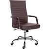 CLP Sedia Ergonomica per Ufficio Amadora I Sedia Regolabile in Altezza E Girevole A 360 Gradi I Rivestimento in Similpelle O Tessuto, Colore:Marrone, Materiale:Ecopelle