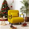 Fabulcozy Poltrona Letto 4 in 1 - Poltrona Letto Singolo Pieghevole con Cuscino, Poltrone Sofa Divano Schienale Reclinabile, Poltrone Sofa Pouf 60L x 68P x 85A cm(Giallo limone)