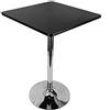 WINZING Tavolo da bar quadrato nero regolabile in altezza, robusto tavolo per home bar, ristorazione e ufficio con struttura in acciaio (interni/esterni, regolabile da 60 a 110 cm)