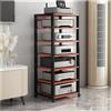 BYZOMU mobile stereo hi fi rack hifi Mobiletto portaoggetti stereo audio a 5/6/7 ripiani for soggiorno, ufficio, home theater, mobile porta video, torre porta DVD, supporto for giradischi, amplificatore for