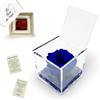 La Rosa dei SogniRosa stabilizzata profumata in Cubo Trasparente - Confezione Regalo Elegante - Durata 5-7 Anni - Made in Italy - 8x8 cm (Blu)