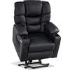 MCombo M poltrona elettrica con 3 motori, schienale e poggiapiedi regolabili, funzione di relax e reclinazione fino a 170°, Testa regolabile 7550 (Nero)