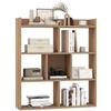 GIANTEX Libreria Geometrica con 7 Cubi, Scaffale di Stoccaggio in Legno, 80 x 20 x 90 cm, con Kit Antiribaltamento, Mensola da Terra per Soggiorno, Studio, Camera da Letto (Naturale)