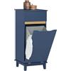 SoBuy Mobile lavanderia con sacco portabiancheria pieghevole Cesto portabiancheria Mobile bagno Blu, 40x40x96cm, BZR114-B
