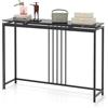 COSTWAY Tavolo da Ingresso Stretto, Tavolo Consolle Moderno in Finto Marmo con Struttura in Acciaio, Tavolo Multiuso per Salotto e Corridoio, 120 x 30 x 90 cm