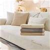 LINGKY Copridivano con Penisola, Copridivano Angolare a Sinistra/Destra 3/2/1 Posti, Fodere Copridivano Angolare Copridivano Antiscivolo Chaise Longue a Forma di L (Crema,90x160cm/Rettangolare)