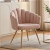 chairus Poltrona Salotto Poltrona Imbottita in Pelliccia Sintetica Sedia da Salotto con Gambe in Metallo Sedie per Camera da Letto/Soggiorno, Rosa