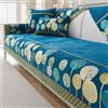 Treer Copridivano Ciniglia Antiscivolo, Stile Ricamo Motivo Albero Copridivani Tessuto Morbido Fodera per Divano Angolare/Forma di L Moderno Copertura Divano Antimacchia (70x150cm,Blu Scuro)