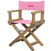 Amikado Angolo del Regalo Sedia da regista bebè personalizzata (da 1 a 5 anni) - Telaio naturale - Rosa