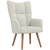 vidaXL Sedia Relax Bianco Crema Velluto