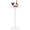 COSTWAY Tavolo da Bar Rotondo Ø60 Regolabile in Altezza (56 cm/ 101,5 cm), Tavolo da Caffè Alto in Legno e Metallo, Tavolino Bistrot Moderno con Base Rotondo per Cucina e Sala Pranzo (Bianco,1)