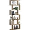 MATKAM Libreria BASK MAX in truciolato, L/H/D 76,4x210x28cm, scaffale indipendente, scaffale a cubo, perfetto come divisorio, disponibile in vari design (rovere Artisan)