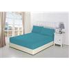 NIYS Luxury Bedding Lenzuola con angoli molto profondi, 40 cm, in percalle., 50% cotone/50% poliestere/ in cotone/misto-cotone/poliestere, Teal, Doppio