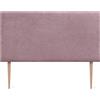 DHOME Testiera Imbottita Liscia in Tessuto Aqualine con Gambe Altezza 70 CM Spessore 4 cm e 8 cm per Parete Acustica Fonoassorbenti Testata Letto Camera (Salmón, 160cm, Spessore 8cm)