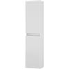 Inbagno Colonna bagno sospesa 125 cm rovere bianco con ante reversibili e ripiani interni fissi, NADIA