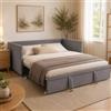 YGHQAP Letto imbottito, divano letto estensibile per 2 persone, letto di giorno, letto estraibile della stessa altezza, divano letto con sommier a doghe e schienale, letto multifunzionale, tessuto in velluto