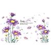 HGTC Adesivi murali Margherita Viola Piante da Fiore Fai da Te per Soggiorno Camera da Letto per Bambini Cucina Nursery House Decoration