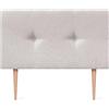 DHOME Testiera Imbottita in Tessuto Luxury Liscio con Bottoni e Gambe Testiere Imbottita per Letto di Lusso (Espigas Beige, 110x105cm)