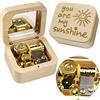 Sinzyo You Are My Sunshine Scatola Musicale Vintage in Legno Movimento a orologeria Regalo di Natale San Valentino Compleanno (Nota Musicale di Acero)