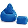 Loft 25 Poltrona Da Gamer Bean Bag | Seduta A Sacco Per Esterni E Interni | Resistente All'acqua | Design Ergonomico Per Il Supporto Del Corpo (Marocchino Blu, Set di sacchi di fagioli)