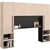 Vente-unique Ponte letto con portaoggetti, con LED - L265 cm - Colore: le e Nero - VELONA