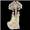 DLM Bomboniere DLM30762 (Kit 12 Pezzi) Calamita Magnete Cuore in Legno con Albero della Vita con Coppia Sposi Segnaposto Pensierino Confettata bomboniera Regalo