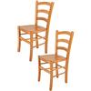 t m c s Tommychairs - Set 2 sedie modello Venice per cucina bar e sala da pranzo, robusta struttura in legno di faggio color miele e seduta in legno