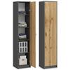 Home Collective Libreria Armadio Scaffale Organizer multiuso con 4 ripiani regolabili portadocumenti Scaffale da parete stretto in legno per camera da letto corridoio ufficio Larghezza 50cm Rovere antracite