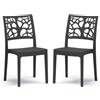 REDÒKASA Set 2 sedie in polipropilene TETI, MADE IN ITALY, impilabile, idrorepellente, resistenza raggi UV, design moderno albero della vita per sala da pranzo, cucina, bar, ristoranti, esterno (Ghisa, 2)