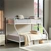 DORAFAIR - Letto a castello a 3 posti in metallo 90 x 200 cm e 140 x 200 cm, letto per bambini e adulti, camera da letto, casa, bianco