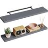 WOLTU Mensola da Muro, Mensola Grigio Scuro,110x22.9x3.8cm,MDF 2er | Adatto Come Espositore da Soggiorno, Libreria da Studio o da Ufficio, Portaspezie da Cucina o Portaoggetti da Ingresso