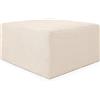 Deshome - Pouf poggiapiedi divano 83x83x44 cm stoffa idrorepellente effetto velluto: Pouf design moderno divano soggiorno camera da letto Puff poggiapiedi Pouffe salotto Demetra Beige