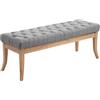 CLP Panca Design Chesterfield Ramses In Stoffa I Panchina Ingresso Capitonné Telaio Legno Chiaro I Panchina Fondo Letto Capitonné, Colore:grigio, Dimensione:120 cm