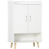 HOMCOM Mobile Scarpiera Salvaspazio con Ripiano Aperto 60x30x92cm Bianco | in Legno, Armadio Scarpiera di Design, per Ingresso