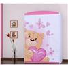 BDW - Armadio con Cassetti - 128cm di Larghezza, 190cm di Altezza - Armadio da Corridoio a 3 Ante, con Appendiabiti e Ripiani - per Camera da Letto, dei Bambini - Rosa 1