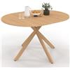 IDMarket - Tavolo da pranzo allungabile rotondo Alix 4-8 persone piede ragno legno effetto faggio 110-150 cm