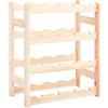 vidaXL Legno di Pino Portavini da 16 Bottiglie Minimalista Rustico Cantinetta Portabottiglie Conservazione Espositore Vino Colore Naturale