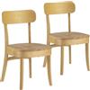 HOMN LIVING Pack 2 Sedie Nala Colore Rovere, Legno massello, 45,5 cm (Larghezza) 59 cm (profondità) 83 cm (Altezza)