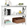 RELAX4LIFE Consolle da Ingresso con 2 Livelli, Tavolo da Divano in Legno con Aspetto Moderno, Adatto per Ingresso, Camera da Letto, Salotto,100 x 30 x 80 cm (3 livelli, Bianco)