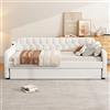 Idemon Divano letto 90x200cm con letto ribaltabile e porta USB (beige, senza materasso), divano letto con superficie di riposo rimovibile - Moderno design 2 in 1 con pratica porta USB