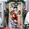 Generico Copertura Porta Natalizia con Corda, Decorazioni Natalizie per Porta, Banner di Sfondo di Natale Copri Porta per Porte, Pareti, Finestra (90x200cm) (D, 90 * 200cm)