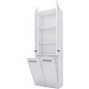 3E 3xE living.com Mobile bagno Bagnoli - Mobile da terra con tre ripiani e due cesti portabiancheria, bianco opaco/bianco lucido, P: 30 cm, A: 174 cm, L: 60 cm