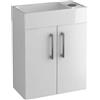 paplinskimoebel - Lavandino Bagno con Mobiletto 40 cm Majorka, Ceramica, Mobile Bagno con Lavabo, Mobile Lavabo, Mobiletto Sotto Lavandino - Bianco