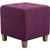 CLP Poggiapiedi Divano Pharao I Sgabello Pouf Capitonné Imbottito in Stoffa I Sgabello Basso Salotto Piedini in Legno, Colore:Viola