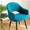 Mswborml Curvo Coprisedia Poltroncina con Braccioli 2/4 Pezzi, Universale Coprisedia con Schienale Curvo, Elasticizzato Fodera Poltroncina Sedia, Elegante Fodere Coprisedie Cucina Lavable,A,4PCS
